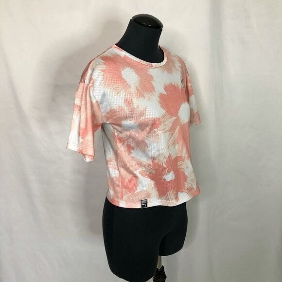 Puma Perforated Floral Active Crop Top - Women’s L - Picture 3 of 8